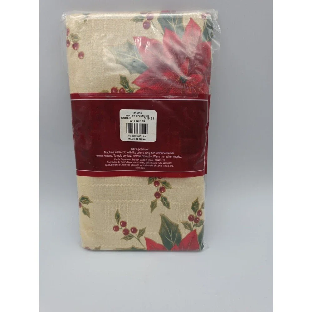 St. Nicholas Square Poinsettia Winter Splendor Set of 4 Napkins 19